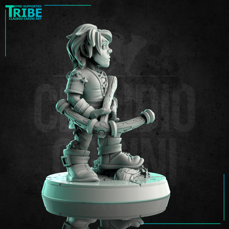 (0208) Male halfling ranger with a bow - Only-Games