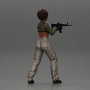 Armed black girl going to shoot a gun in bra - Only-Games