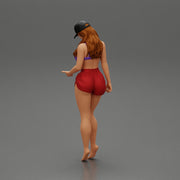 Sexy Girl standing in Cap and Shorts With Posing - Only-Games