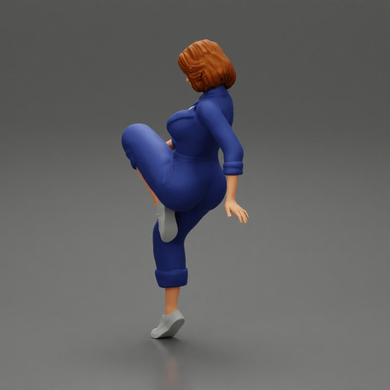 2 Models - Sexy girl mechanic in suit sitting on a truck tyre 2 - Only-Games
