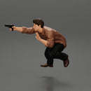gangster man  shooting a gun from the back of the car - Only-Games