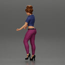 Young woman with short hair standing playing on an acoustic guitar on stage - Only-Games