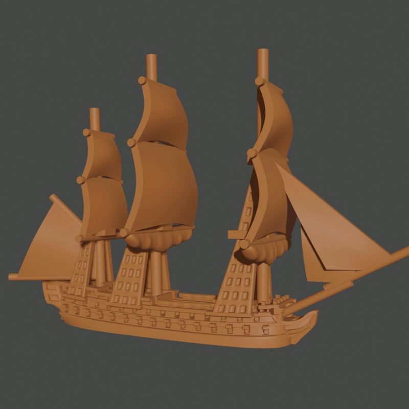 1/2400 Napoleonic Fleet Set (7 models) + Blender Customiser Files