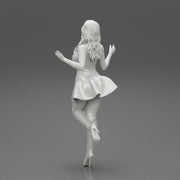 santa girl in Dress and hat Standing on One Leg - Only-Games