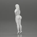 sexy girl in bikini and mini jacket standing smoking cigarette on the beach - Only-Games