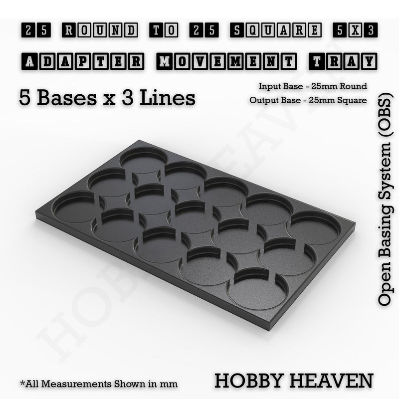 Round to Square Movement Trays Adapters for Tabletop Games - Only-Games