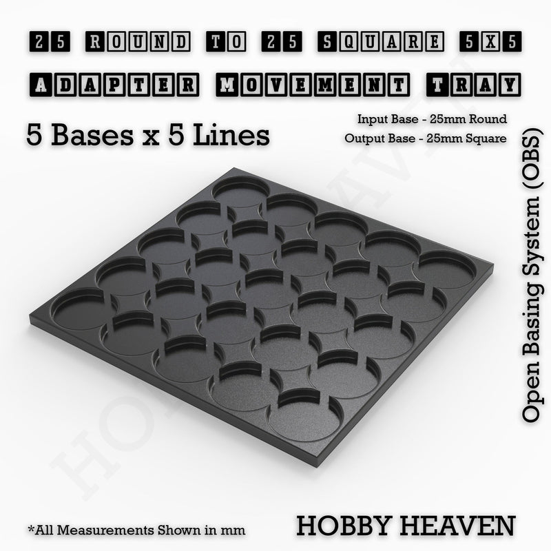 Round to Square Movement Trays Adapters for Tabletop Games - Only-Games