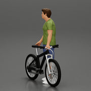 Young Man Standing In The Forest Posing Proudly With His Bike - Only-Games