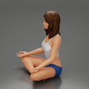 Sexy girl sitting in yoga pose meditation - Only-Games