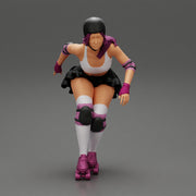 roller derby girl rolling fast with helmet - Only-Games