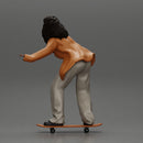 Black girl With Curly Hair riding Skateboard - Only-Games