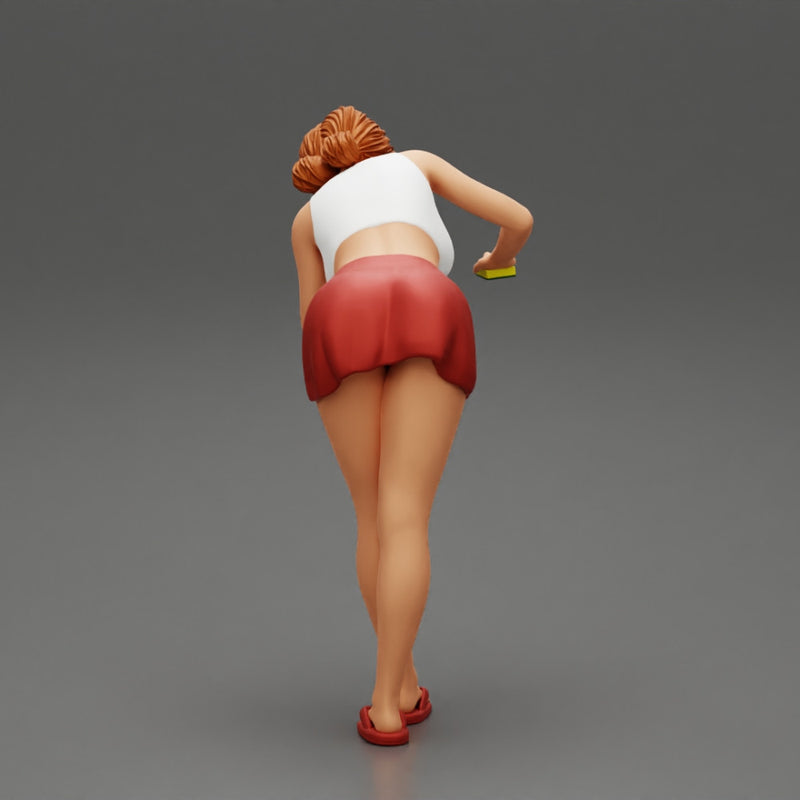 sexy girl cleaning in sponge and cleaning bottle - Only-Games