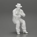 gangster man sitting and playing poker holding cigar - Only-Games