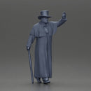 man in long coat, resembling a mafia boss walking - Only-Games