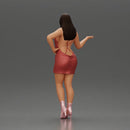 Elegant Woman in mini Dress with Gesturing Hand - Only-Games