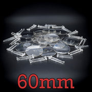 60mm Round Flying Bases – Clear Plastic Stands for Sci-Fi & Fantasy Wargaming Miniatures - Only-Games