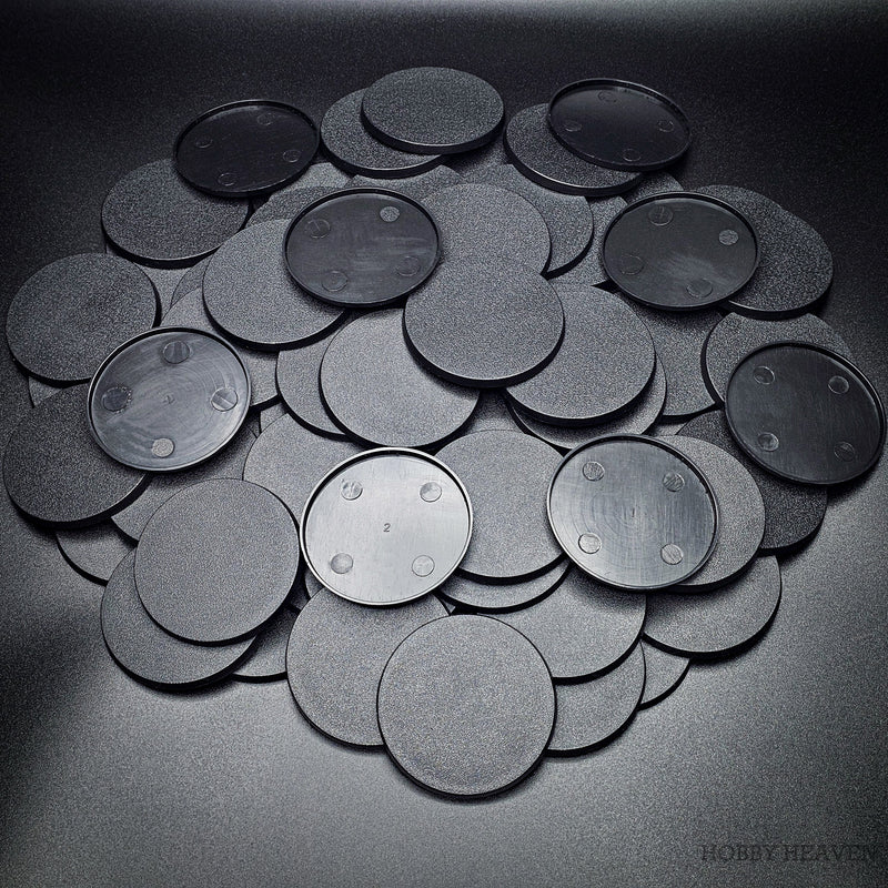 60mm Round Plain Plastic Bases - Only-Games