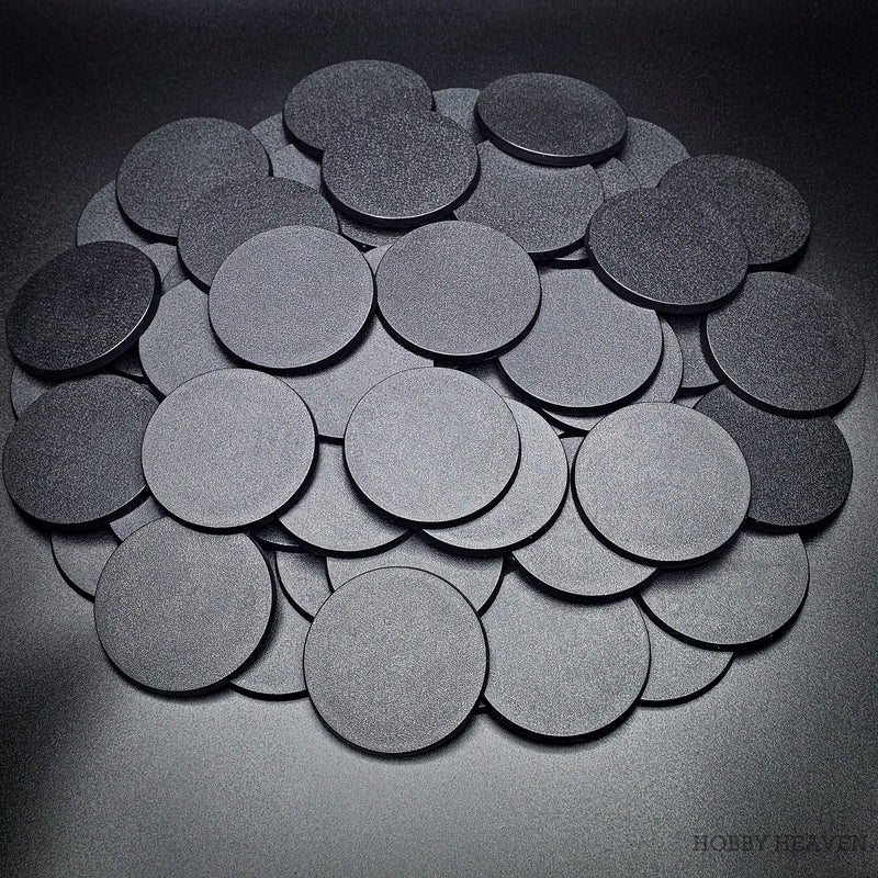 60mm Round Plain Plastic Bases - Only-Games