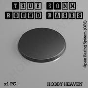 'True' 60mm Round Textured Bases 3d Printed - Only-Games