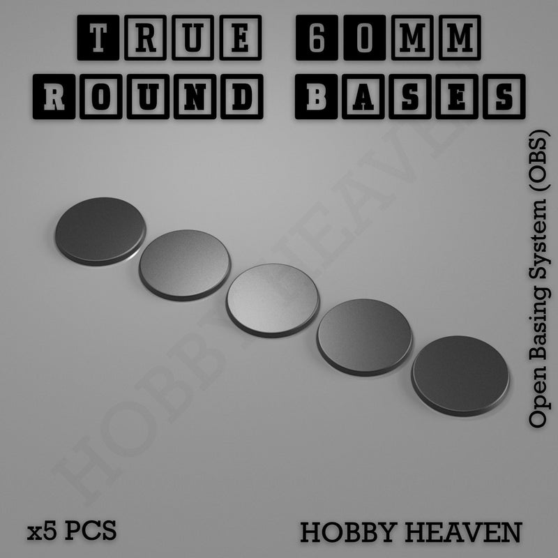 'True' 60mm Round Textured Bases 3d Printed - Only-Games