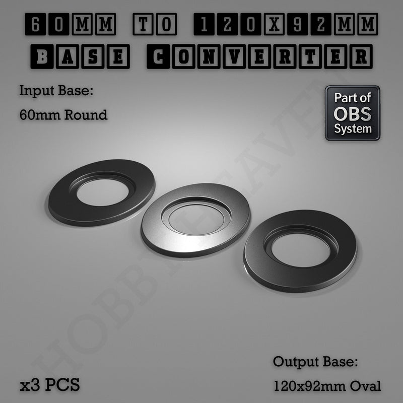 Round To Oval Bases Size Converters 3d Print Full Range - Only-Games