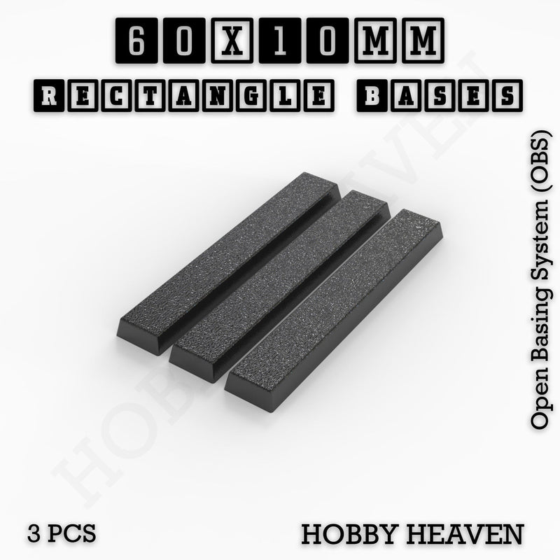 Rectangle Bases Range Sizes - 75x30mm to 125x40mm Medium Sizes 3d Print Full Range Tabletop Games - Only-Games