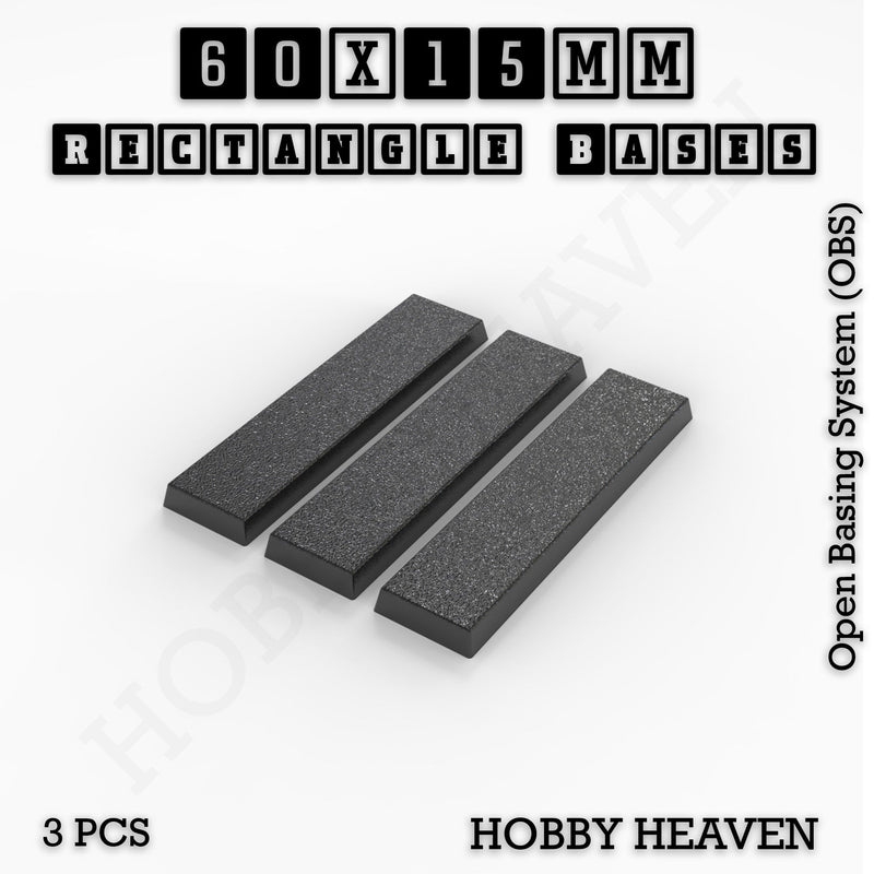Rectangle Bases Range Sizes - 75x30mm to 125x40mm Medium Sizes 3d Print Full Range Tabletop Games - Only-Games