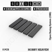 Rectangle Bases Range Sizes - 75x30mm to 125x40mm Medium Sizes 3d Print Full Range Tabletop Games - Only-Games