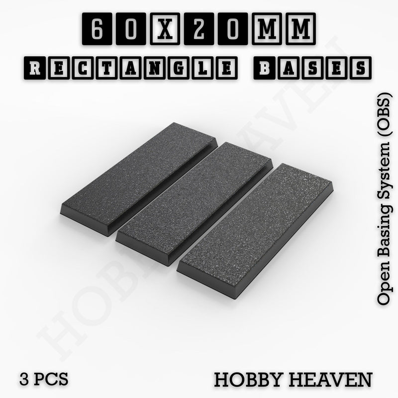 Rectangle Bases Range Sizes - 75x30mm to 125x40mm Medium Sizes 3d Print Full Range Tabletop Games - Only-Games