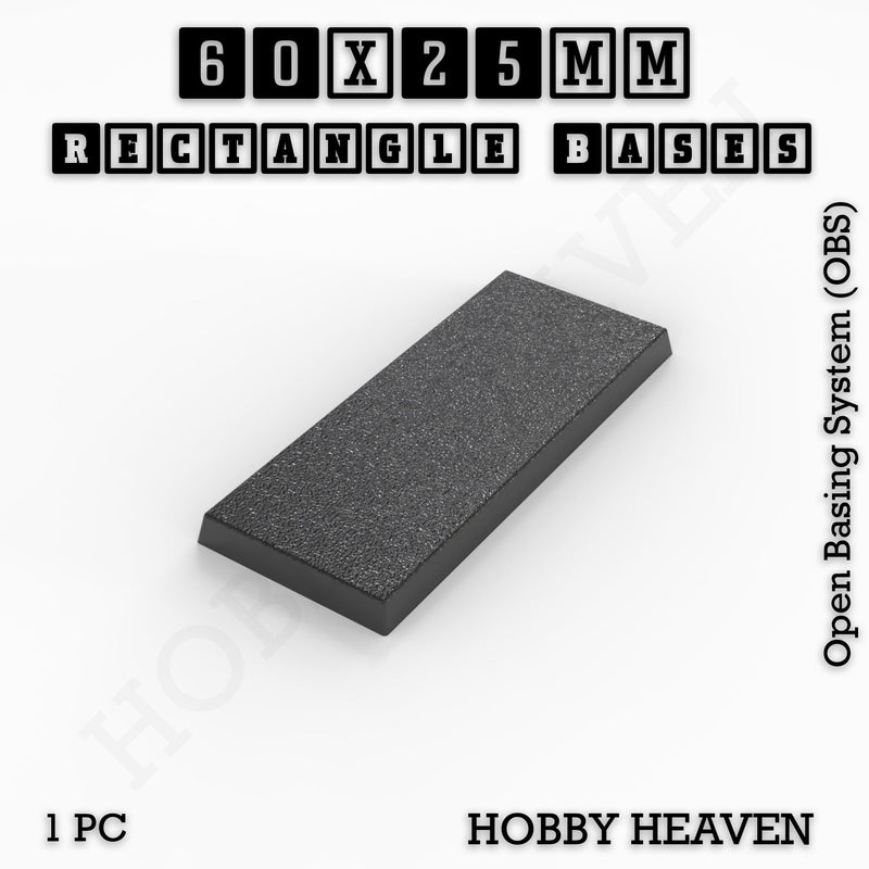 Rectangle Bases Range Sizes - 75x30mm to 125x40mm Medium Sizes 3d Print Full Range Tabletop Games - Only-Games