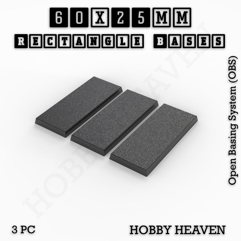 Rectangle Bases Range Sizes - 75x30mm to 125x40mm Medium Sizes 3d Print Full Range Tabletop Games - Only-Games