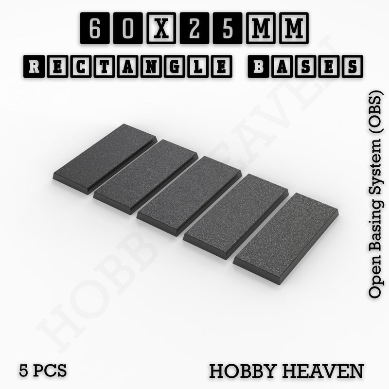 Rectangle Bases Range Sizes - 75x30mm to 125x40mm Medium Sizes 3d Print Full Range Tabletop Games - Only-Games