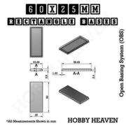 Rectangle Bases Range Sizes - 75x30mm to 125x40mm Medium Sizes 3d Print Full Range Tabletop Games - Only-Games