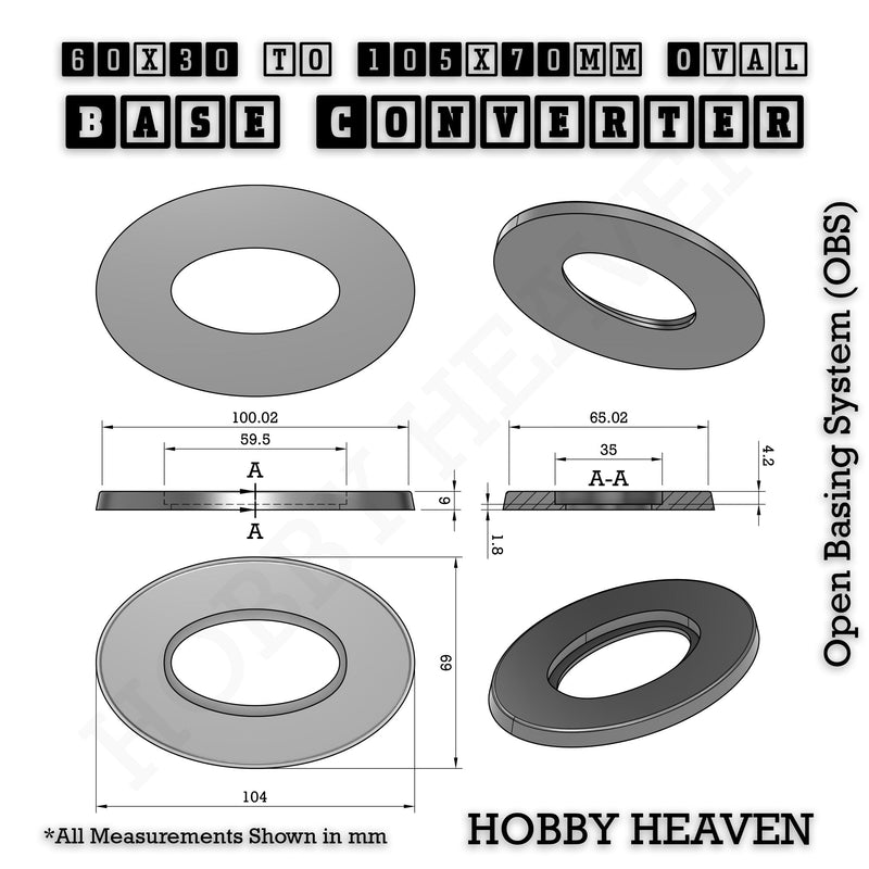 Oval To Oval Bases Size Converters 3d Print Full Range - Only-Games