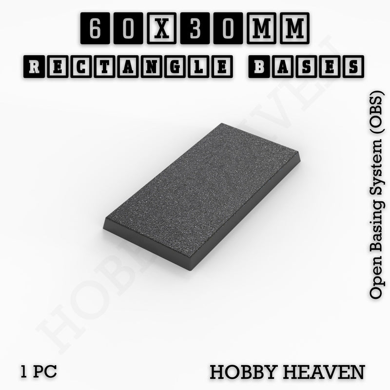 Rectangle Bases Range Sizes - 75x30mm to 125x40mm Medium Sizes 3d Print Full Range Tabletop Games - Only-Games