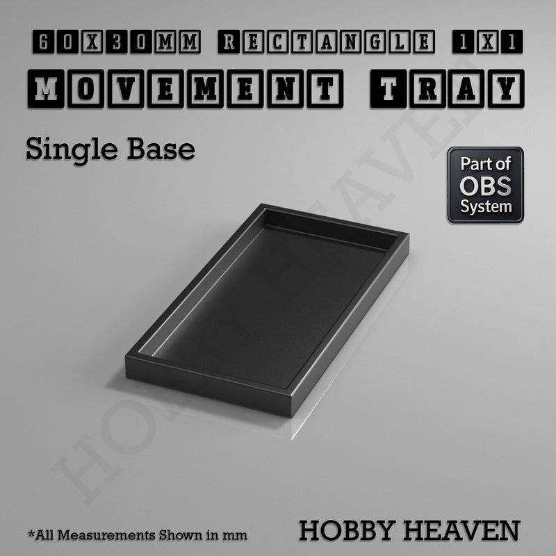Rectangle Movement Trays | Cavalry & Monsters | 50×25-100×60mm | OBS System - Only-Games