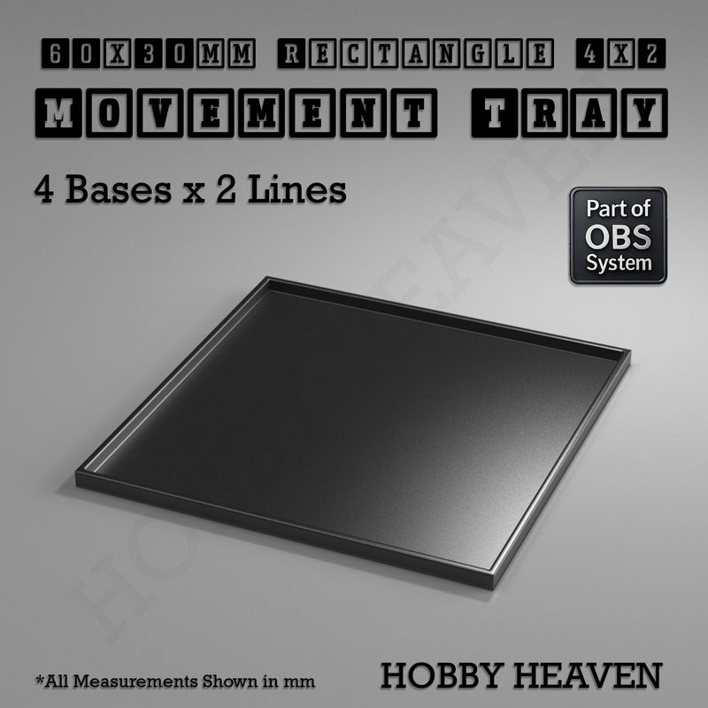 Rectangle Movement Trays | Cavalry & Monsters | 50×25-100×60mm | OBS System - Only-Games