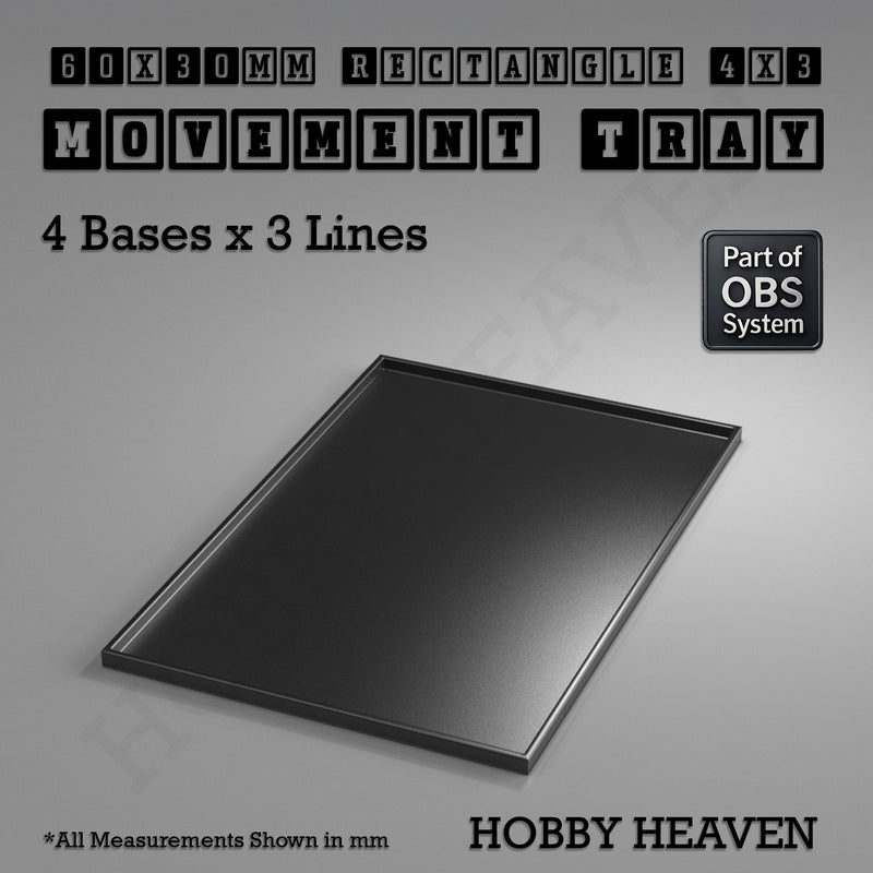 Rectangle Movement Trays | Cavalry & Monsters | 50×25-100×60mm | OBS System - Only-Games