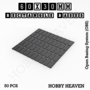 Rectangle Bases Range Sizes - 75x30mm to 125x40mm Medium Sizes 3d Print Full Range Tabletop Games - Only-Games