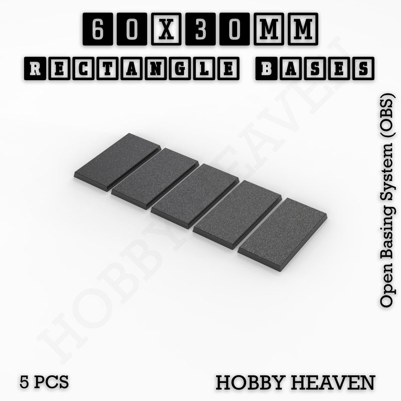 Rectangle Bases Range Sizes - 75x30mm to 125x40mm Medium Sizes 3d Print Full Range Tabletop Games - Only-Games