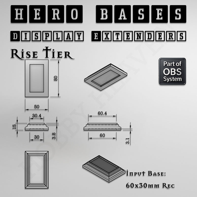 Hero Bases Display Extenders | Squares and Rectangles | Convert Gaming Bases to Display Bases & Plinths - Only-Games