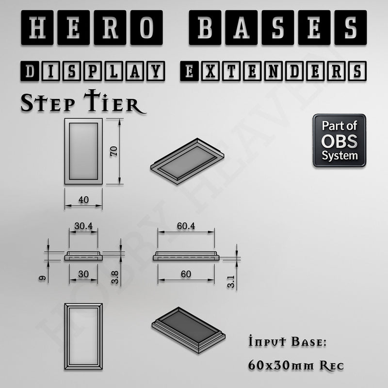 Hero Bases Display Extenders | Squares and Rectangles | Convert Gaming Bases to Display Bases & Plinths - Only-Games