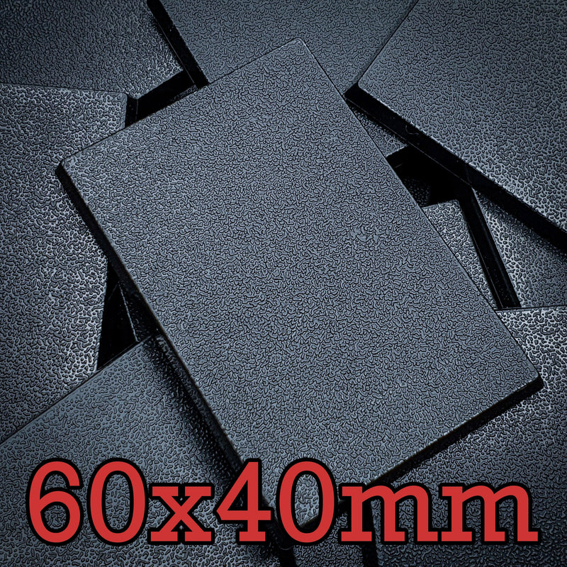 60x40mm Rectangular Plain Plastic Bases - Only-Games