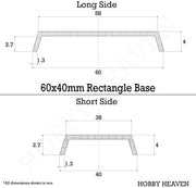 60x40mm Rectangular Plain Plastic Bases - Only-Games