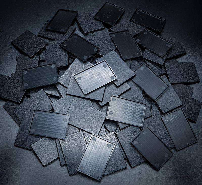 60x40mm Rectangular Plain Plastic Bases - Only-Games