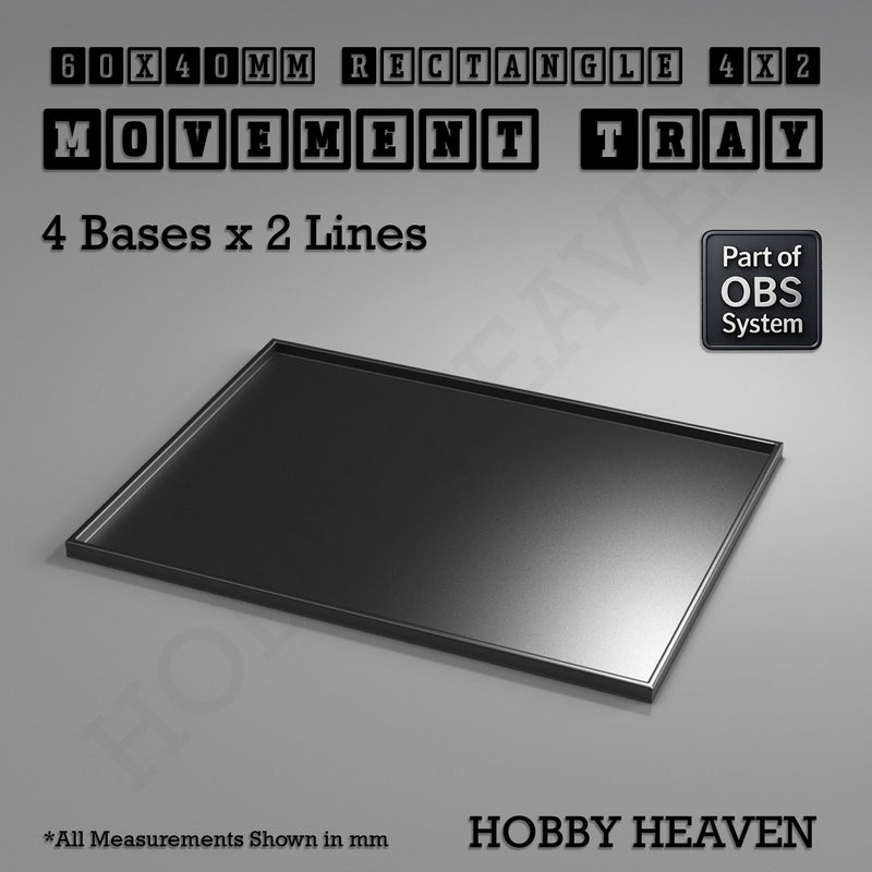 Rectangle Movement Trays | Cavalry & Monsters | 50×25-100×60mm | OBS System - Only-Games