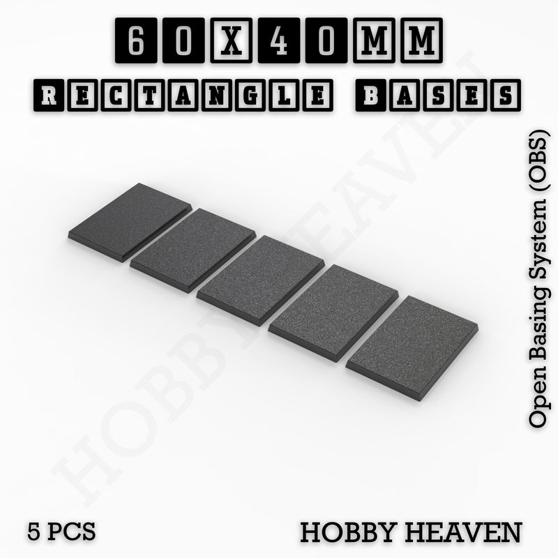 Rectangle Bases Range Sizes - 75x30mm to 125x40mm Medium Sizes 3d Print Full Range Tabletop Games - Only-Games