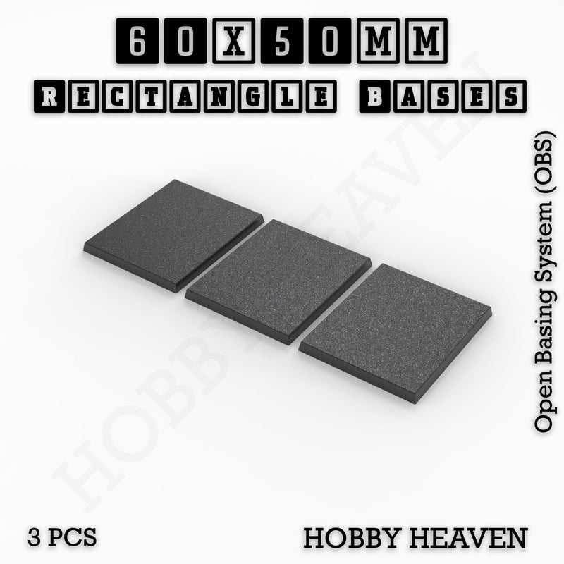 Rectangle Bases Range Sizes - 75x30mm to 125x40mm Medium Sizes 3d Print Full Range Tabletop Games - Only-Games