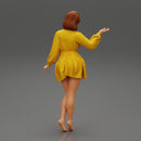 Stylish Beautiful Woman Wearing a V neck Dress - Only-Games