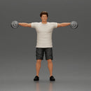 Man in the gym performing shoulder exercises with weights - Only-Games